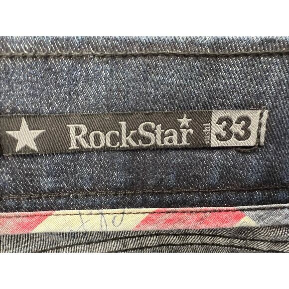 ROCK STAR Men's Sushi Distressed Button Fly Cotton Blend Jeans Size 34” X 33” - Picture 8 of 10